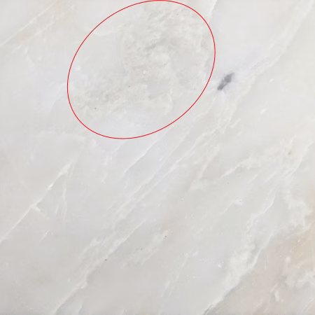 Photograph of a piece of polished veined white marble.