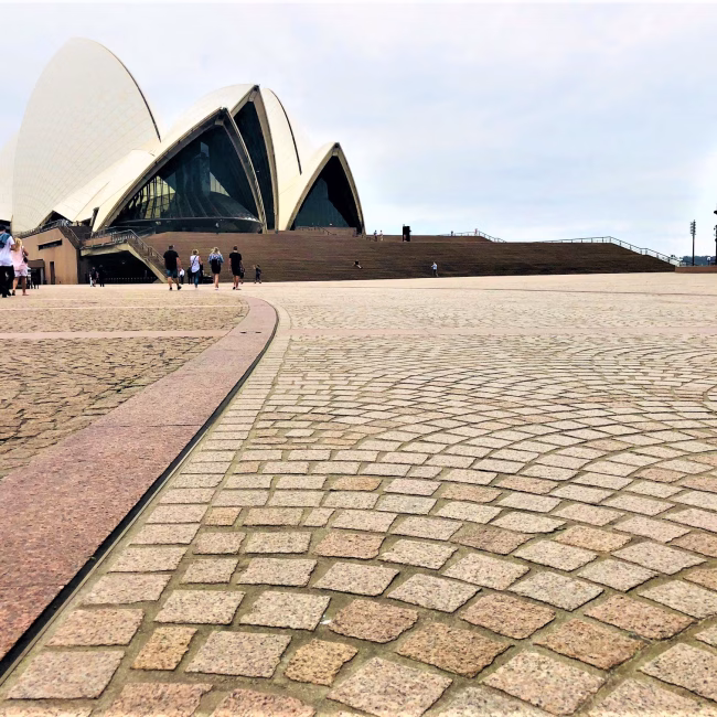 Sydney Opera House forecourt, Sydney (2011–2014). Inspection and quality control of stone used in production.